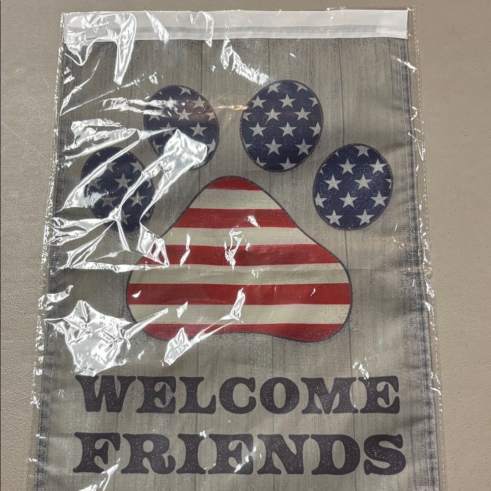 Patriotic Welcome Friends Flag
